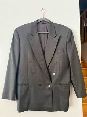 Vintage Canali Blazer - Model 12511/24 - Charcoal Wool & Silk - Made in Italy